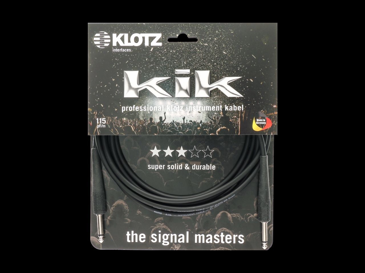 Klotz Gitarrenkabel Basic Standard 3m, 6,3mm Klinke/Klinke KIK3.0PPSW_00027693_