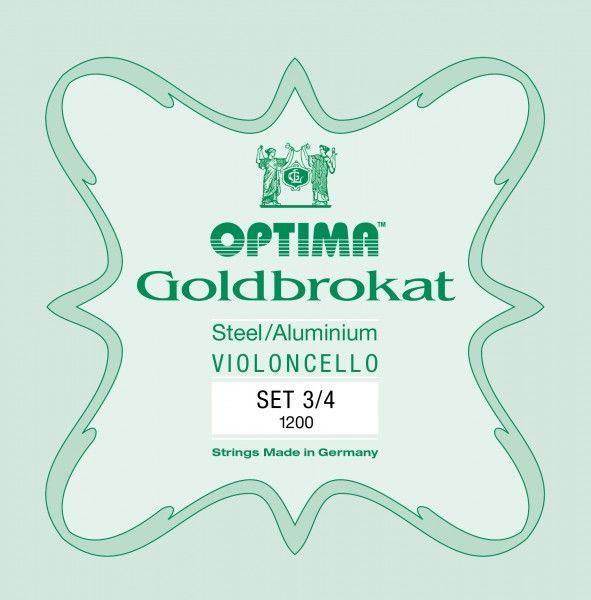Cello Saiten Optima  Goldbrokat 3/4  Stahl Satz  862/1200B