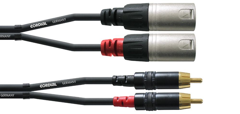 Cordial CFU 3 MC 3 m Professionelles Audiokabel, 2x XLR male  2x Cinchstecker_00031046_