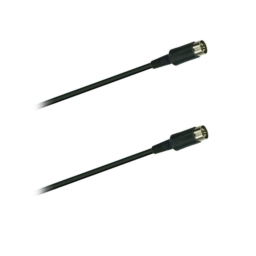 Midikabel 5-pol DIN Stecker, 1,0 Meter, schwarz, z.B.für Keyboard, Synthesizer
