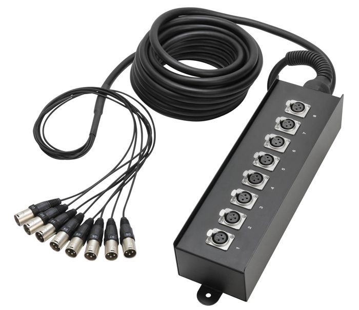 MHM Multicore, 8/0 XLR, 10 Meter mit Stagebox