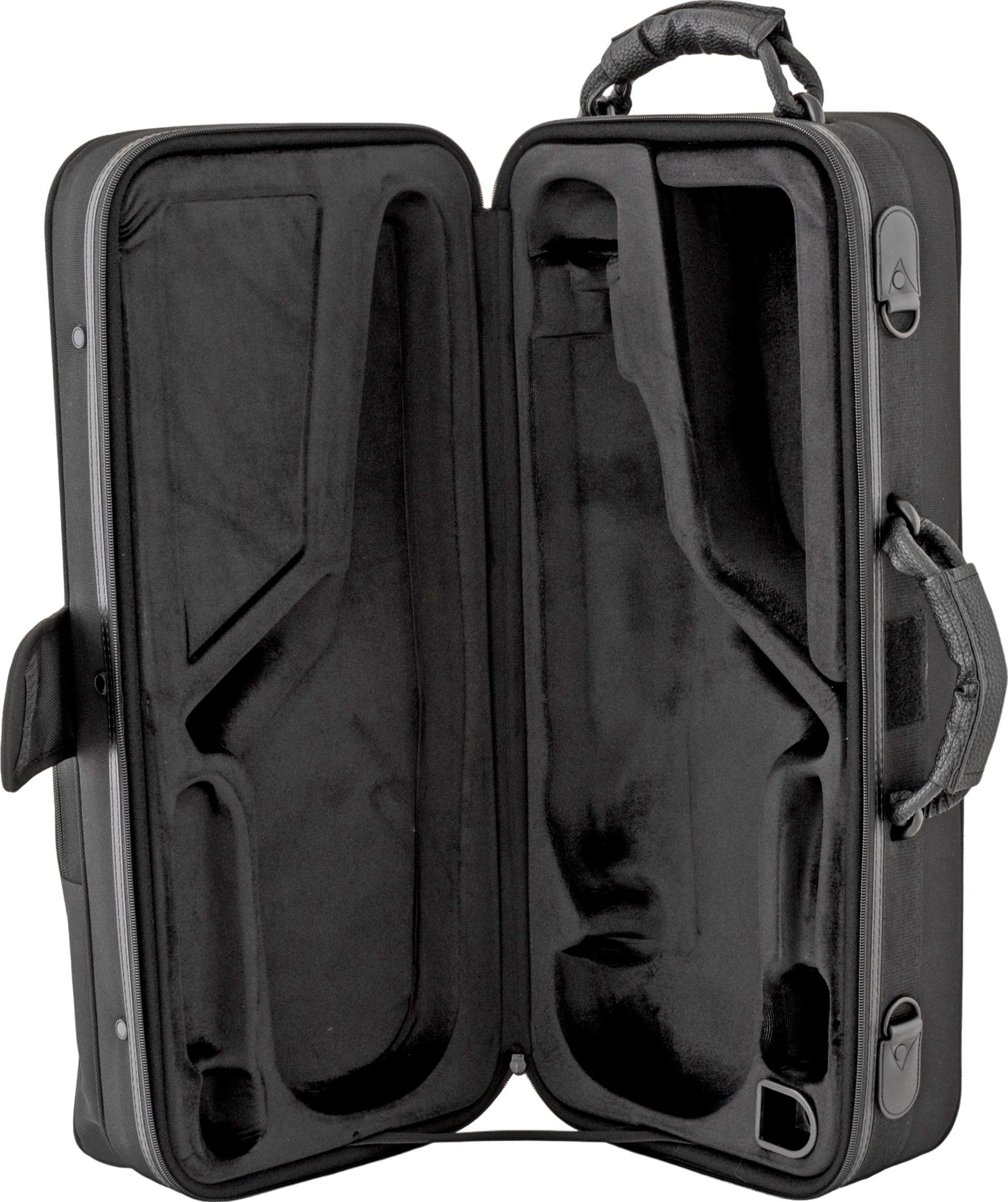 Koffer-Etui Altsaxophon"Retro" schwarz Rechteckform mit Rucksackgurten_00054685_