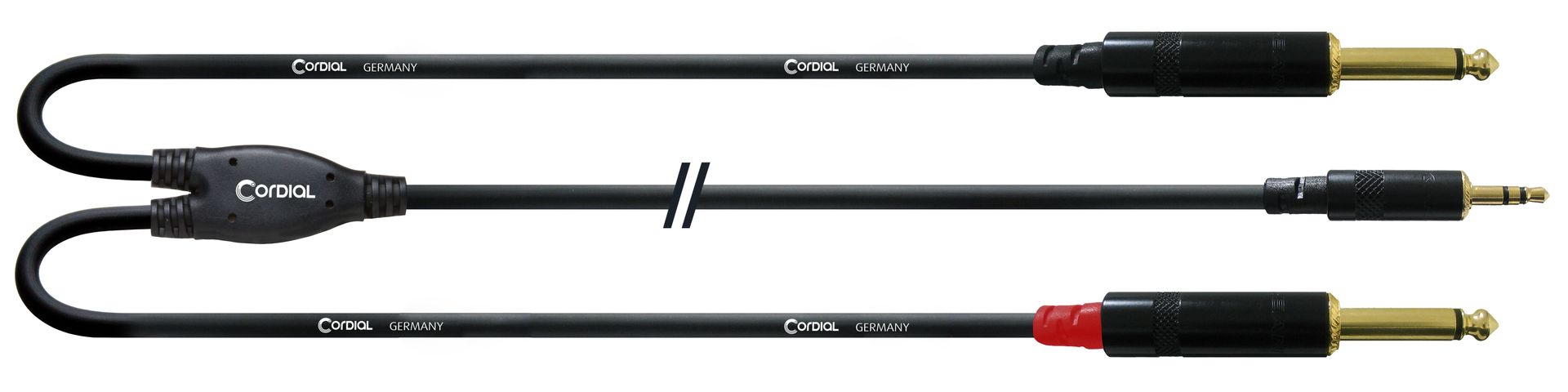 Cordial CFY 3 WPP, 3m, 3,5mm Stereo Klinke2x 6,3mm Mono Klinke, Insertkabel_00027016_