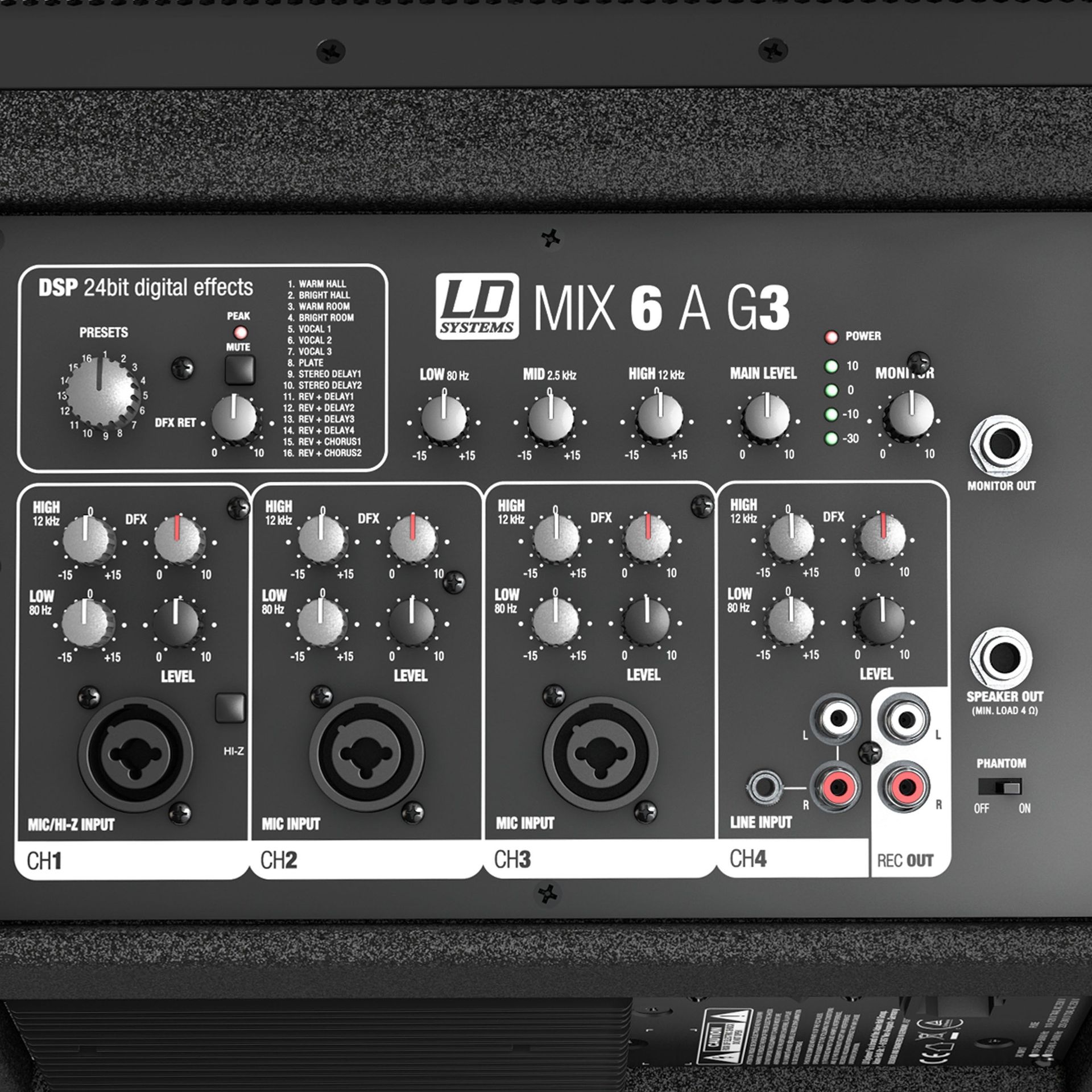 LD Systems Stinger MIX 6 A G3 Aktivbox mit integriertem 4-Kanal-Mixer_00040453_