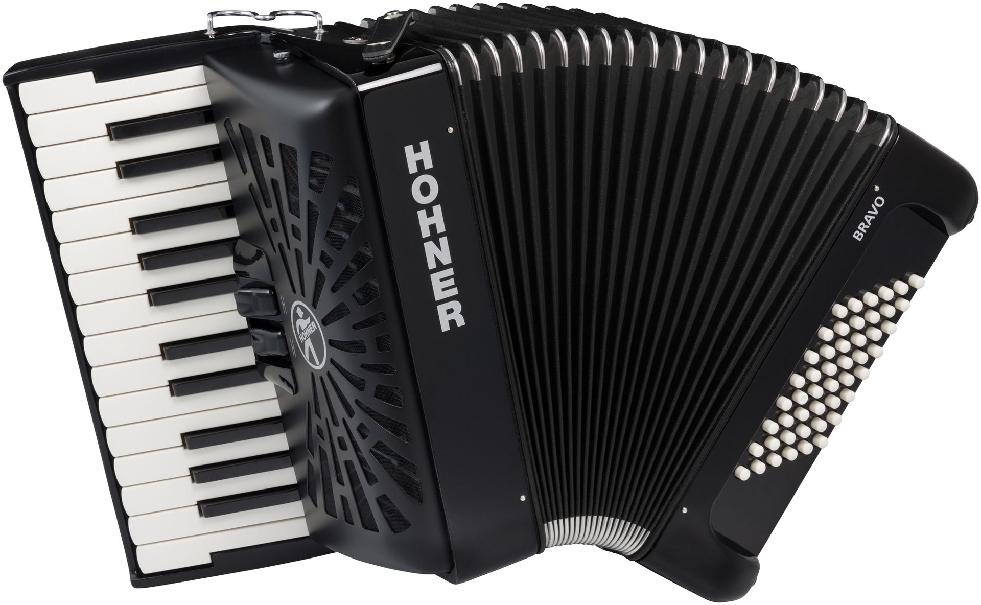 Hohner Bravo II 48 - schwarz  HOA16522 48 Bässe, neues Verdeck, silent Key
