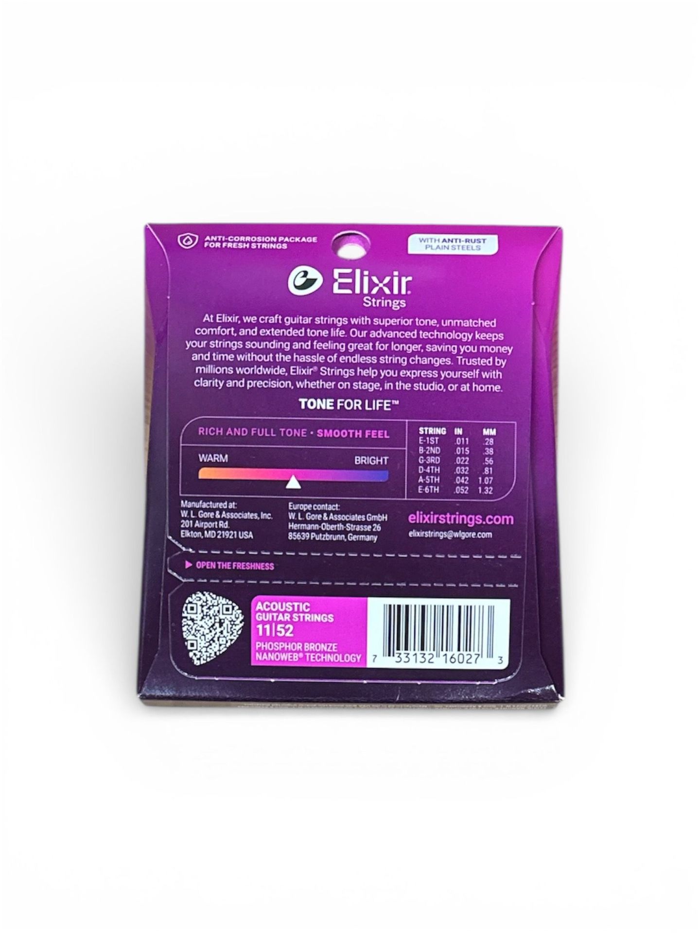 Elixir Akustik-Saiten Phosphor Bronze Anti Rust Nanoweb, 6-String .011-.052_00029270_