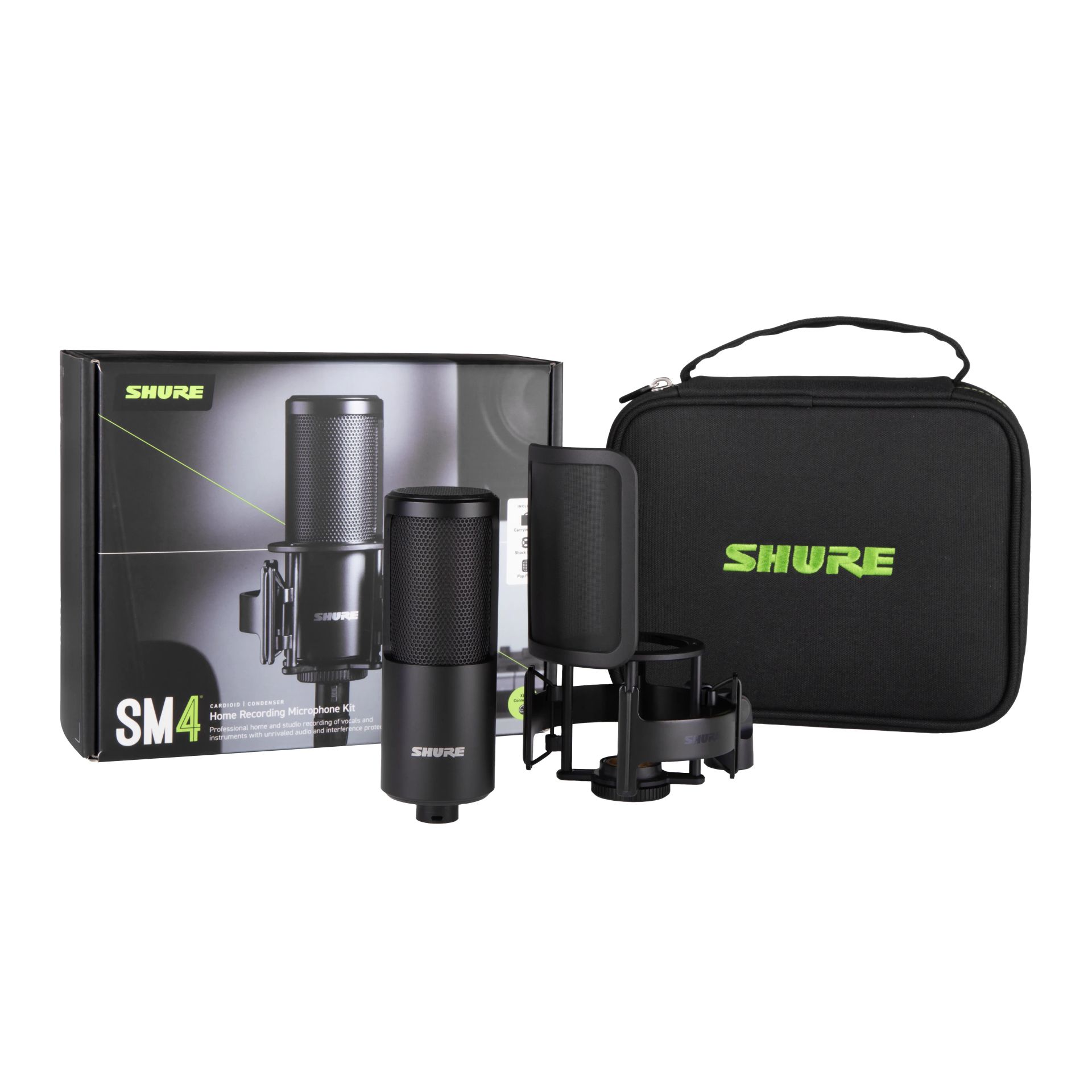 Shure SM4-Kit  Kondensator - Großmembranmikrofon SET mit Spinne und Popfilter