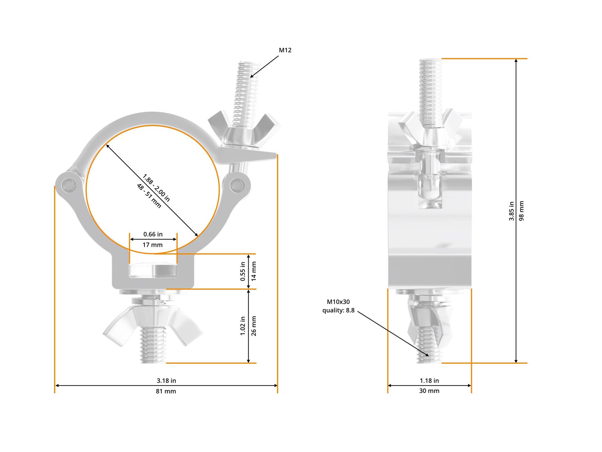 Global Truss 812-B Half-Coupler schwarz Small 48-51 / 30 / 100kg_00050472_