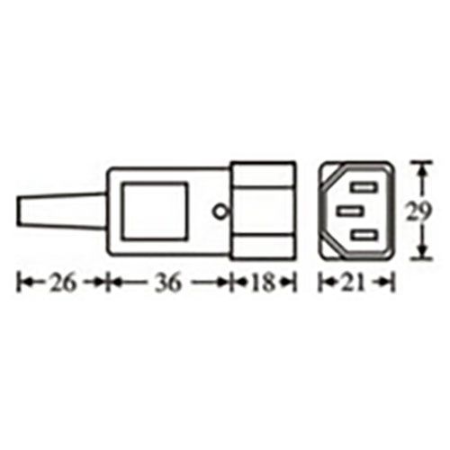 Kaltgeräte-Netzstecker male