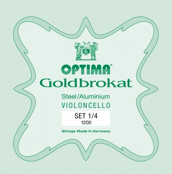 Cello Saiten Optima Goldbrokat 1/4  Stahl Satz  862/1200D