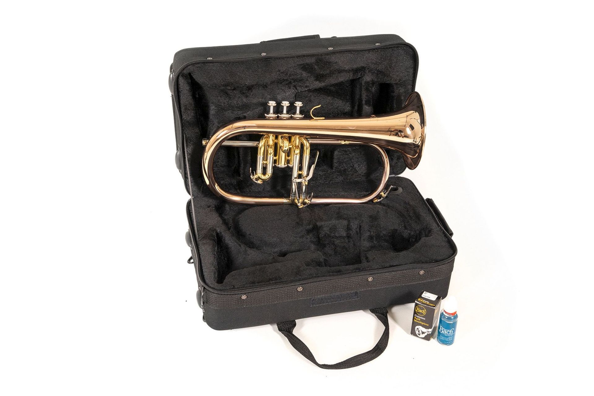 Bach FH501 B-Flügelhorn Goldmessing, Etui + Zubehör