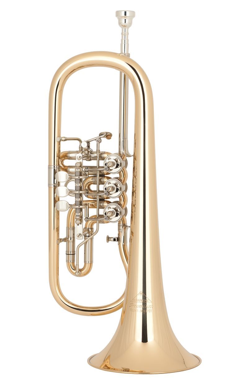 Miraphone 24-R B-Flügelhorn 24R-1100-A100,  Goldmessing Schallstück
