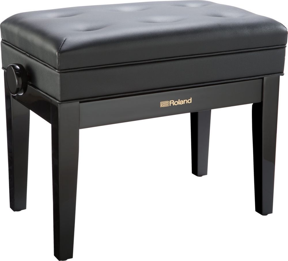 Roland Klavierbank mit Notenfach, schwarz matt Sitz Vinyl schwarz.