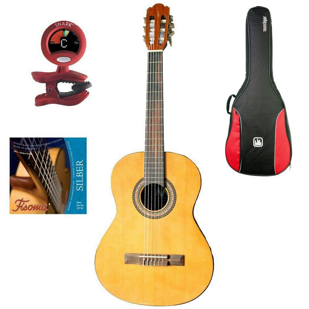 MarkGuitar Junior 1/2 Konzertgitarrenset Paket: Gitarre, Tasche, Tuner & Saiten