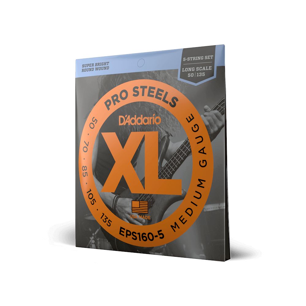 D'Addario EPS160-5 E-Bass Saiten, Prosteels 5 String Bass 050-135