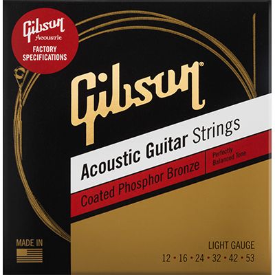 Gibson Coated Phosphor Bronze Acoustic Guitar Strings 12-53 Light Gauge_00041317_