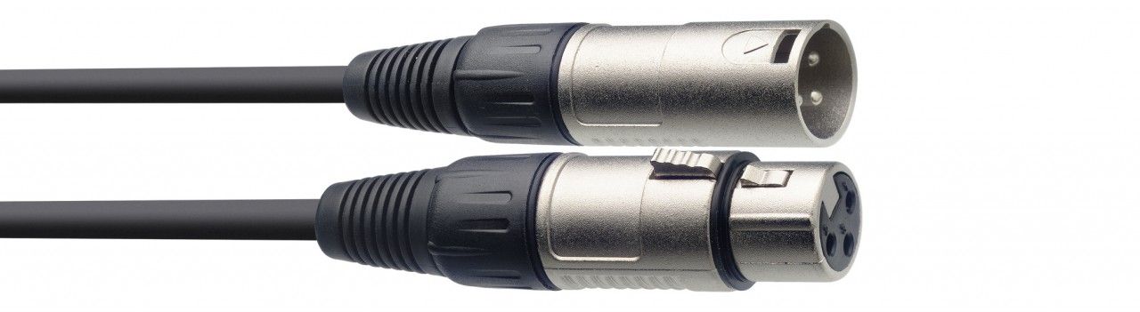 Mikrofonkabel  XLR male/female, 0,30  Meter Patchkabel, schwarz