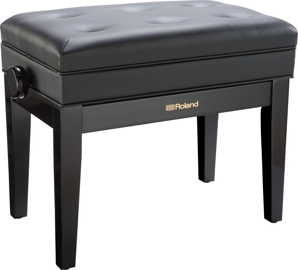Roland Klavierbank mit Notenfach, schwarz matt Sitz Vinyl schwarz.
