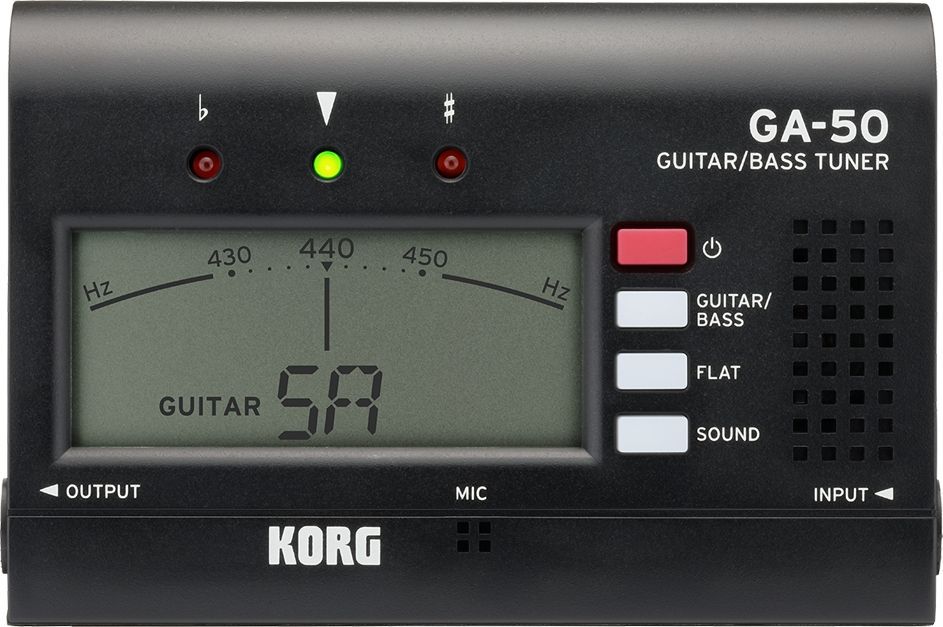 Korg GA-50 Gitarren/BassTuner, Gitarre-Bass-Stimmgerät mit 6,3mm-Klinken-IN+ OUT_00036188_